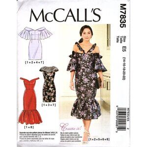 McCall's M7835 Misses 14 to 22 Off the Shoulder Dress Uncut Sewing Pattern New
